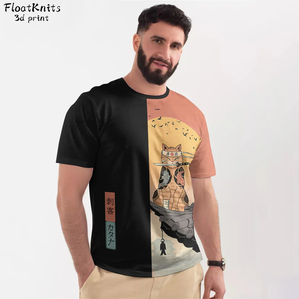 Ukiyo-E Graphic T Shirts Japanese Style Men's T-Shirts Summer Breathable O-Neck Short Sleeve Tee Tops Cat Print Men's Clothing
Ukiyo-E Graphic T Shirts Japanese Style Men's T-Shirts Summer Breathable O-Neck Short Sleeve Tee Tops Cat Print Men's Clothing