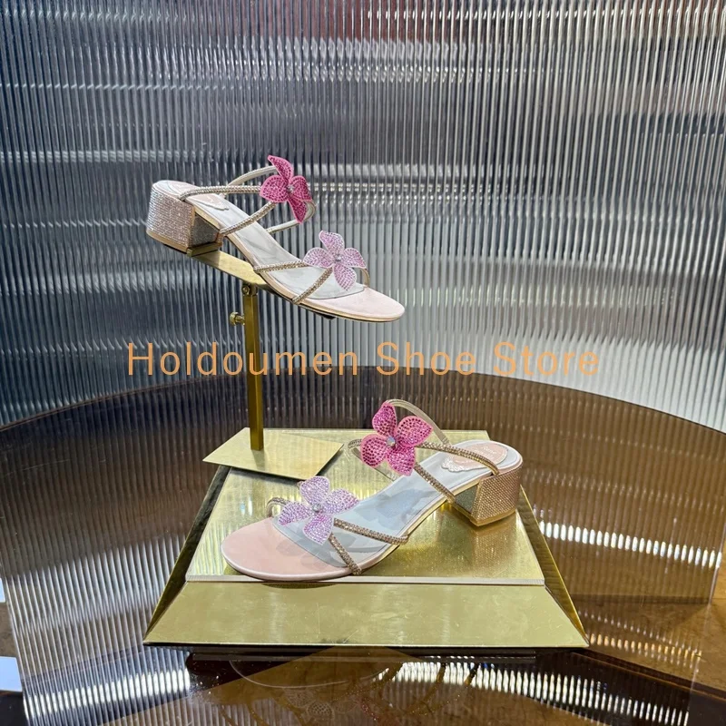 Bling Bling Cross Strap Rhinestone Flower Embellishment Fashion Lazy Slippers Peep Toe Chunky Heel Summer Outdoor Vacation Shoes
Bling Bling Cross Strap Rhinestone Flower Embellishment Fashion Lazy Slippers Peep Toe Chunky Heel Summer Outdoor Vacation Shoes