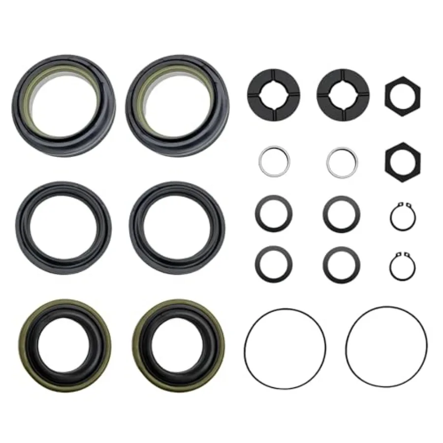 Front Axle Seals Kit with Outer Dust Seal, Inner Tube Seal, Needle Bearing, Snap Ring and Thrust Washer Fits Ford Super Duty, E
Front Axle Seals Kit with Outer Dust Seal, Inner Tube Seal, Needle Bearing, Snap Ring and Thrust Washer Fits Ford Super Duty, E