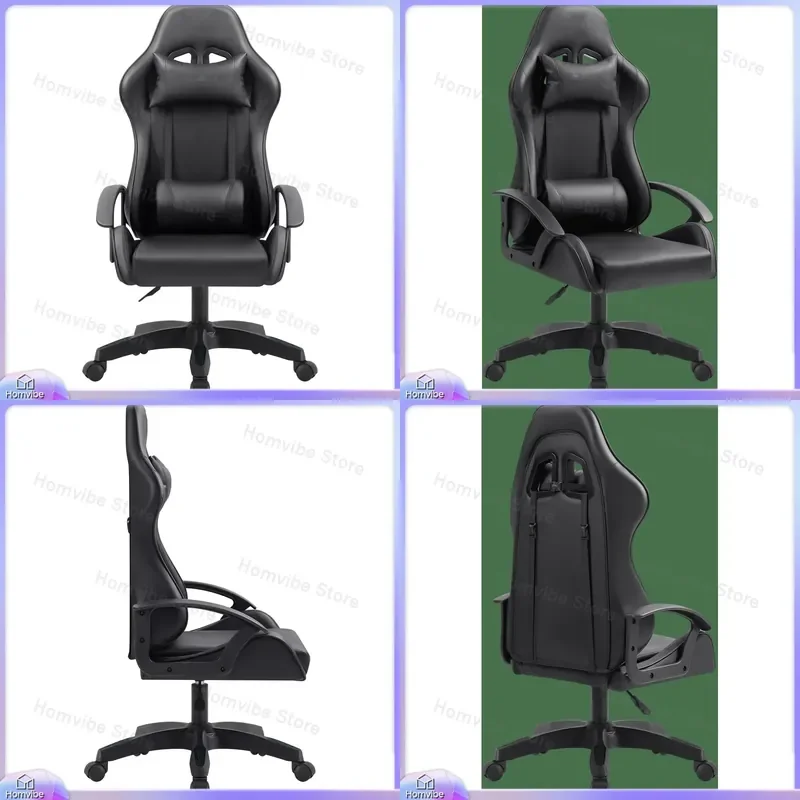 Black PU Leather Gaming Chair Ergonomic Computer Chair with Adjustable Height Tilt Function Fixed Armrests 3-Stage Gas Lift
Black PU Leather Gaming Chair Ergonomic Computer Chair with Adjustable Height Tilt Function Fixed Armrests 3-Stage Gas Lift