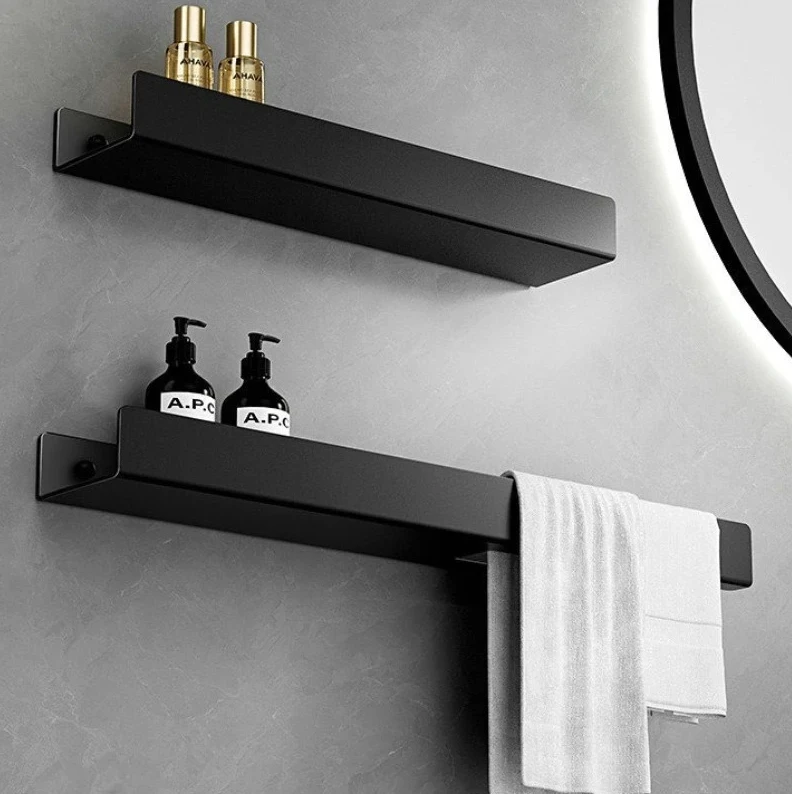 Luxury Minimalist Black Bathroom Rack with Towel Rack - Integrated Mirror Front Toilet Bathroom Vanity Sink Storage Shelf
Luxury Minimalist Black Bathroom Rack with Towel Rack - Integrated Mirror Front Toilet Bathroom Vanity Sink Storage Shelf