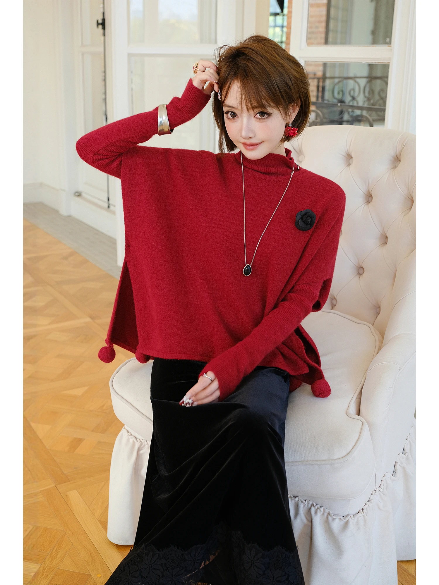 MIUCO Premium Loose Knitted Cowl Ne Two-Piece Set High Collar Base Layer irt Red Top for Women Comfortable Stretchy Winte...
MIUCO Premium Loose Knitted Cowl Ne Two-Piece Set High Collar Base Layer irt Red Top for Women Comfortable Stretchy Winte...