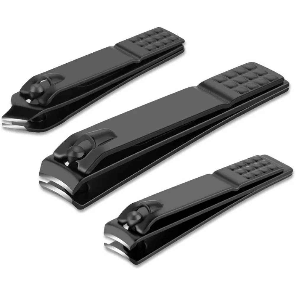Black Matte Stainless Steel Nail Clippers Set for Fingernails and Thick Toenails, Professional 3-Piece Manicure Pedicure Kit with Ingrown Nail Cutter for Men and Women
Black Matte Stainless Steel Nail Clippers Set for Fingernails and Thick Toenails, Professional 3-Piece Manicure Pedicure Kit with Ingrown Nail Cutter for Men and Women