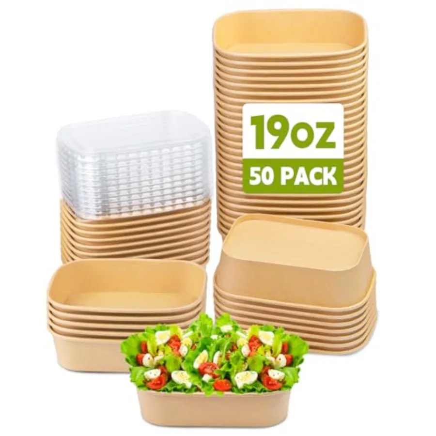 Disposable Meal Prep Containers with Lids, 580ml Disposable Paper Bowls with Lids, Disposable Food Containers for Salad, Soup,
Disposable Meal Prep Containers with Lids, 580ml Disposable Paper Bowls with Lids, Disposable Food Containers for Salad, Soup,