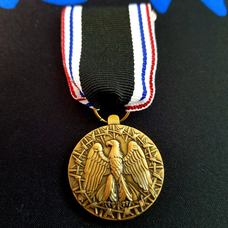 Copy of the American Prisoner of War Medal Metal Eagle Badge
Copy of the American Prisoner of War Medal Metal Eagle Badge