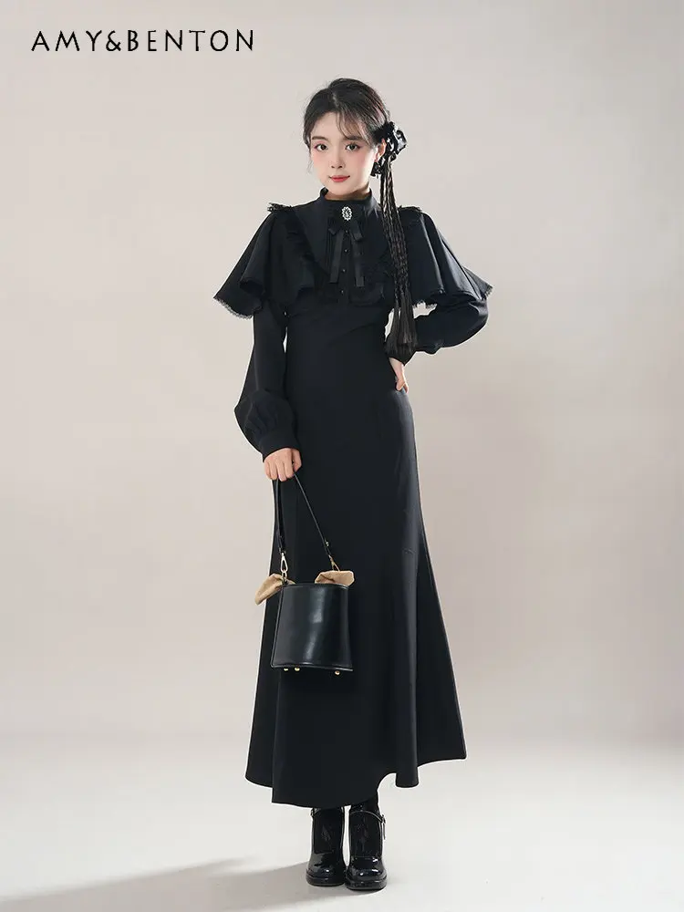 Новое весенне-осеннее женское черное платье-русалка в темном готическом средневековом стиле, приталенное, для банкетов и повседневной носки
Новое весенне-осеннее женское черное платье-русалка в темном готическом средневековом стиле, приталенное, для банкетов и повседневной носки