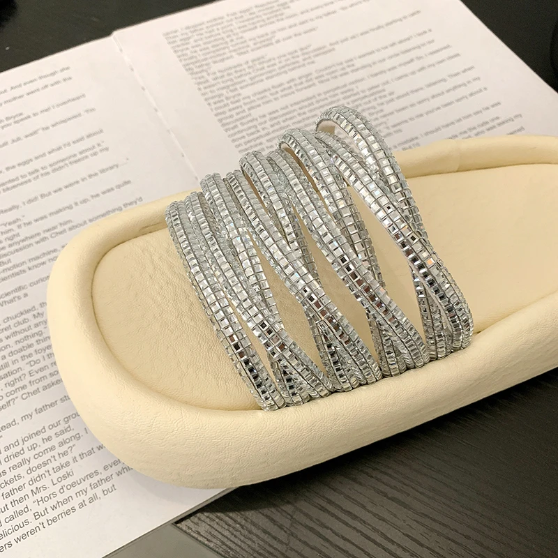 Youth Ladies' Rhinestone - Embellished Thick Soled Sandals, Summer Cross Strap Slippers, Gorgeous and Casual Women's Shoes
Youth Ladies' Rhinestone - Embellished Thick Soled Sandals, Summer Cross Strap Slippers, Gorgeous and Casual Women's Shoes
