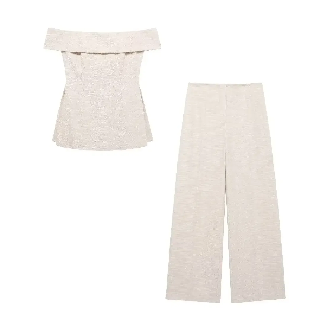 2024 New Launch Women's Strapless Corset High-Waisted Zip-up Slacks Long Trousers Fashion Elegant Two Pieces Sets
2024 New Launch Women's Strapless Corset High-Waisted Zip-up Slacks Long Trousers Fashion Elegant Two Pieces Sets