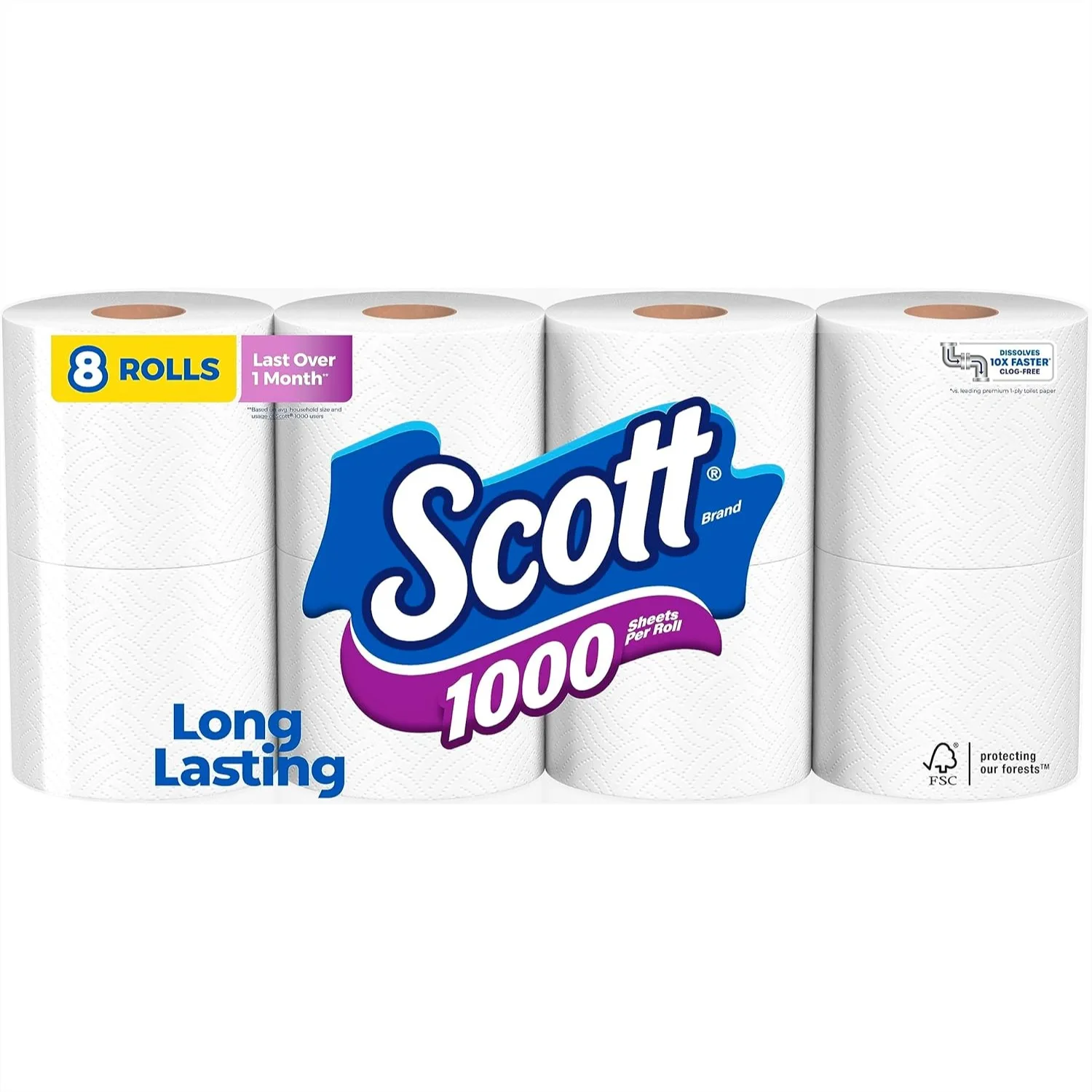 Scott 1000 Sheets Per Roll 8 Pack Toilet Paper with Fast Breakup for RV and Boat
Scott 1000 Sheets Per Roll 8 Pack Toilet Paper with Fast Breakup for RV and Boat