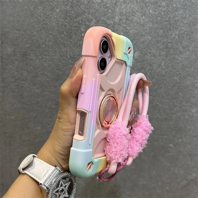 Ring Holder Phone Case Lanyard Strap Shockproof Armor Cover for iPhone 17 16 15 14 13 Pro Max
Ring Holder Phone Case Lanyard Strap Shockproof Armor Cover for iPhone 17 16 15 14 13 Pro Max