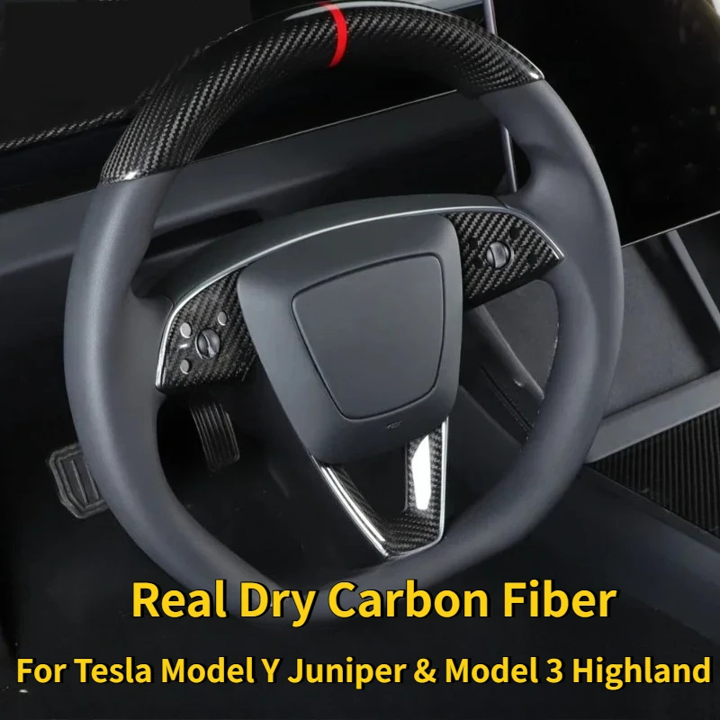Real Carbon Fiber 3K 240G Car Steering Wheel Trim Cover Interior Accessories for Tesla Model Y Juniper Model 3 Highland 2025
Real Carbon Fiber 3K 240G Car Steering Wheel Trim Cover Interior Accessories for Tesla Model Y Juniper Model 3 Highland 2025