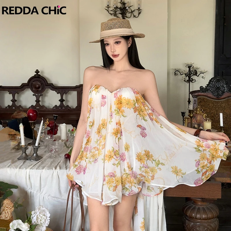 ReddaChic Floral Chiffon Mini Party Dress Romantic Evening Daisy Sweetheart Corset Strapless Pleat Dress Summer Woman Clothes
ReddaChic Floral Chiffon Mini Party Dress Romantic Evening Daisy Sweetheart Corset Strapless Pleat Dress Summer Woman Clothes