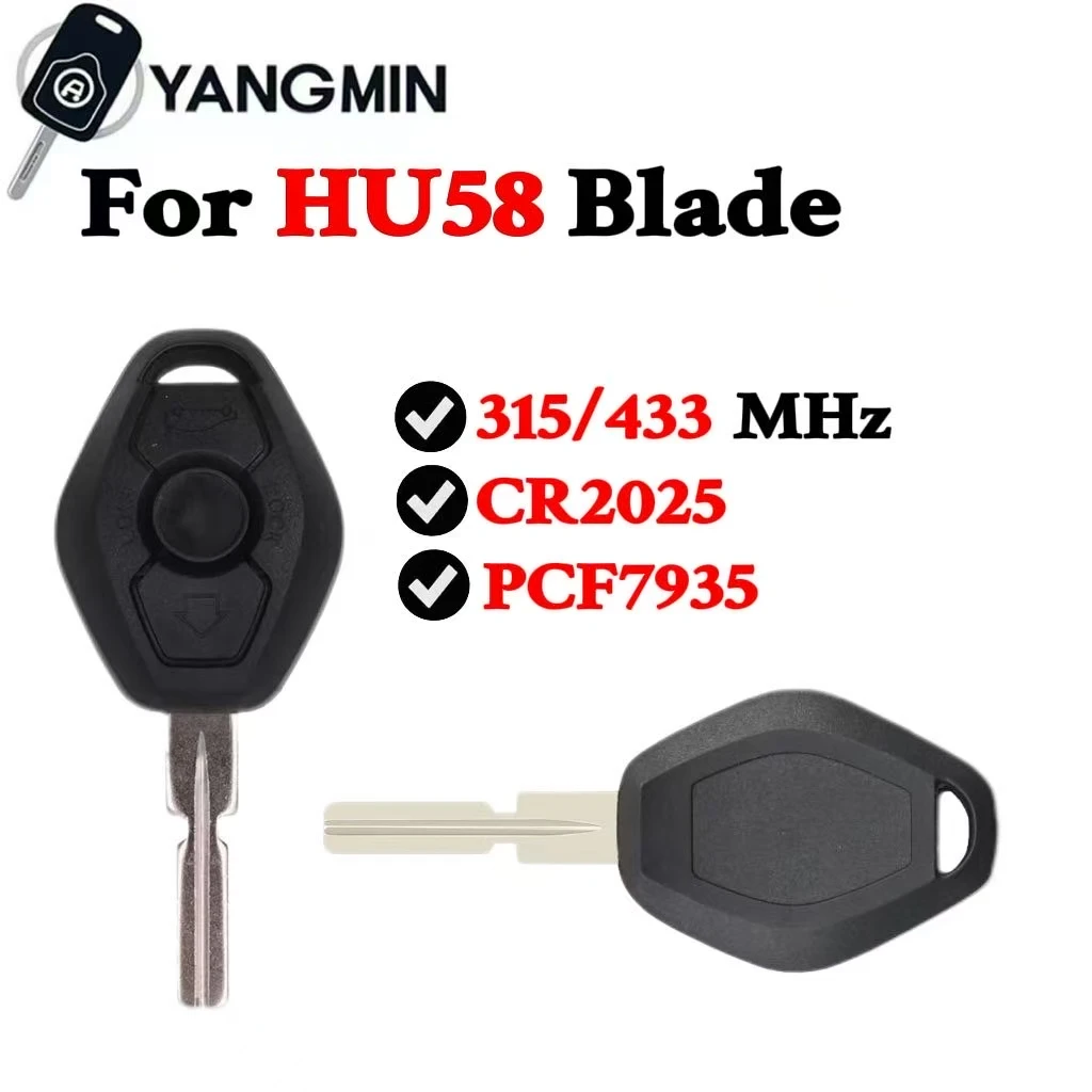 YANGMIN Remote Key For 2000 2001 2002 2003 E38 E39 E46 BMW Z Z3 3 5 6 7 Series EWS System 3 Buttons HU58 Blade 7935 Chip ID44
YANGMIN Remote Key For 2000 2001 2002 2003 E38 E39 E46 BMW Z Z3 3 5 6 7 Series EWS System 3 Buttons HU58 Blade 7935 Chip ID44