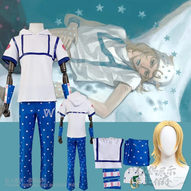 Anime Johnny Joestar Cosplay Costume Sbr Jo NEW Bizarre Top Blue Pants Hat Wrist Guard Gold Wigs Jirai Kei Set Man Customized
Anime Johnny Joestar Cosplay Costume Sbr Jo NEW Bizarre Top Blue Pants Hat Wrist Guard Gold Wigs Jirai Kei Set Man Customized