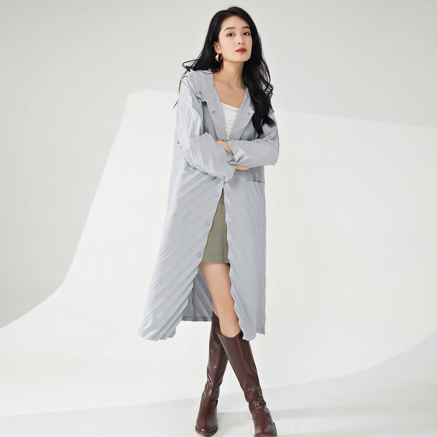 Miyake Women's Elegant Stretch Printed Coat Fashionable Woven Spring Coat with Polyester Lining Solid Pattern
Miyake Women's Elegant Stretch Printed Coat Fashionable Woven Spring Coat with Polyester Lining Solid Pattern