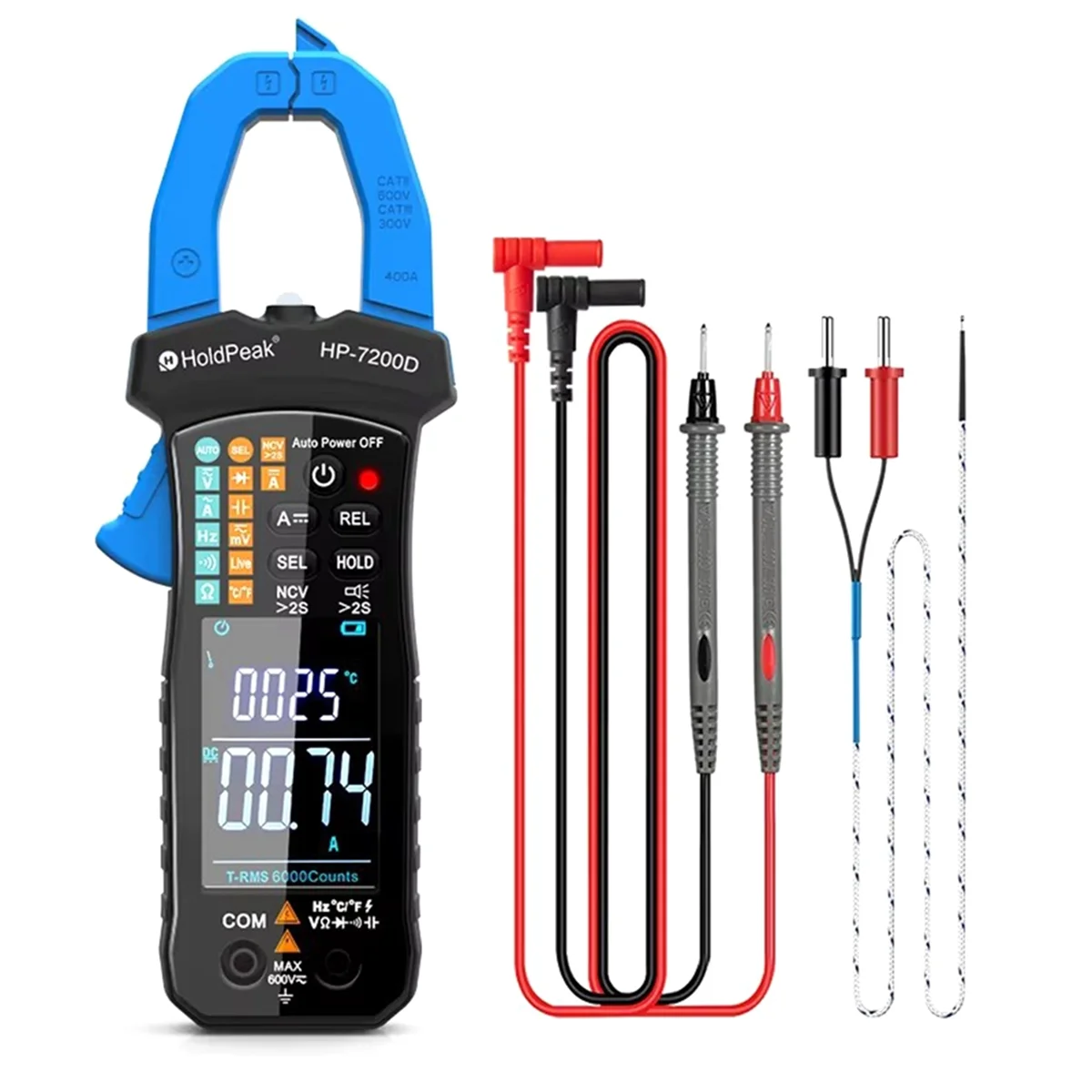 A79G -7200D Digital Clamp Meter, TRMS 6000 Counts Multimeter with Auto Range, Voltage & Current Measurement
A79G -7200D Digital Clamp Meter, TRMS 6000 Counts Multimeter with Auto Range, Voltage & Current Measurement