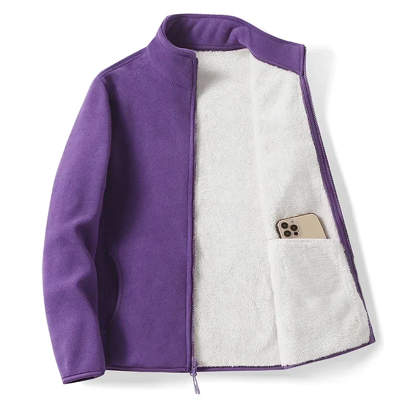Winter Polar Double-sided Fleece Jackets Women Men Stand Collar Velvet Outdoor with Pocket Cardigan Sweatshirt Lady Flannel Coat
Winter Polar Double-sided Fleece Jackets Women Men Stand Collar Velvet Outdoor with Pocket Cardigan Sweatshirt Lady Flannel Coat