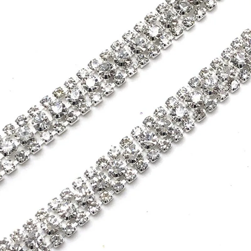 10Yards Colorful Rhinestone Chain Base Cup Crystals Trim 3 Rows For Sewing DIY Garment Accessories
10Yards Colorful Rhinestone Chain Base Cup Crystals Trim 3 Rows For Sewing DIY Garment Accessories