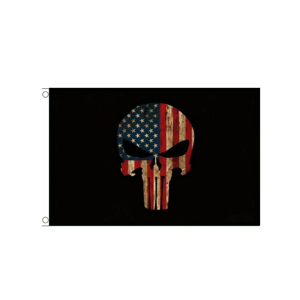 Vintage Skull USA American Flag 2x3ft 3x5ft Polyester Brass Grommets Vivid Fade Resistant for Patriotic Man Cave Garage Decor
Vintage Skull USA American Flag 2x3ft 3x5ft Polyester Brass Grommets Vivid Fade Resistant for Patriotic Man Cave Garage Decor
