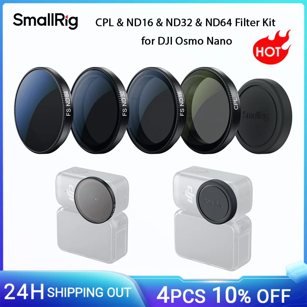 Комплект фильтров SmallRig CPL, ND16, ND32 и ND64 для многослойного оптического стекла DJI Osmo Nano с силиконовой крышкой фильтра - 5787
Комплект фильтров SmallRig CPL, ND16, ND32 и ND64 для многослойного оптического стекла DJI Osmo Nano с силиконовой крышкой фильтра - 5787