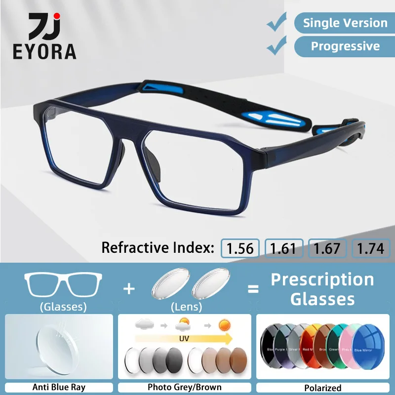 EYORA Anti-slip Sporty TR90 Reading Glasses Myopia Eyewear Hyperopia Anti Blue Light Progressive Photochromic Eyeglasses Lens
EYORA Anti-slip Sporty TR90 Reading Glasses Myopia Eyewear Hyperopia Anti Blue Light Progressive Photochromic Eyeglasses Lens