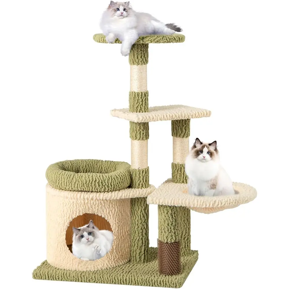 Multi-Level Aesthetic Cat Tower with Sisal Posts, Condo, Bed, Plush Cushion, Groomer, Hammock, Perch for Small Indoor Cats
Multi-Level Aesthetic Cat Tower with Sisal Posts, Condo, Bed, Plush Cushion, Groomer, Hammock, Perch for Small Indoor Cats