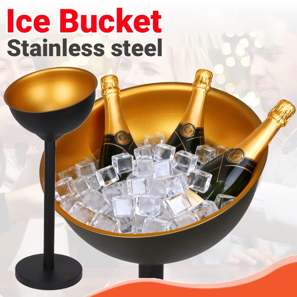 Champagne Ice Bucket Ice Bucket with Stand Stainless Steel Container Large Capacity Standing Ice Bucket for KTV Restaurants
Champagne Ice Bucket Ice Bucket with Stand Stainless Steel Container Large Capacity Standing Ice Bucket for KTV Restaurants