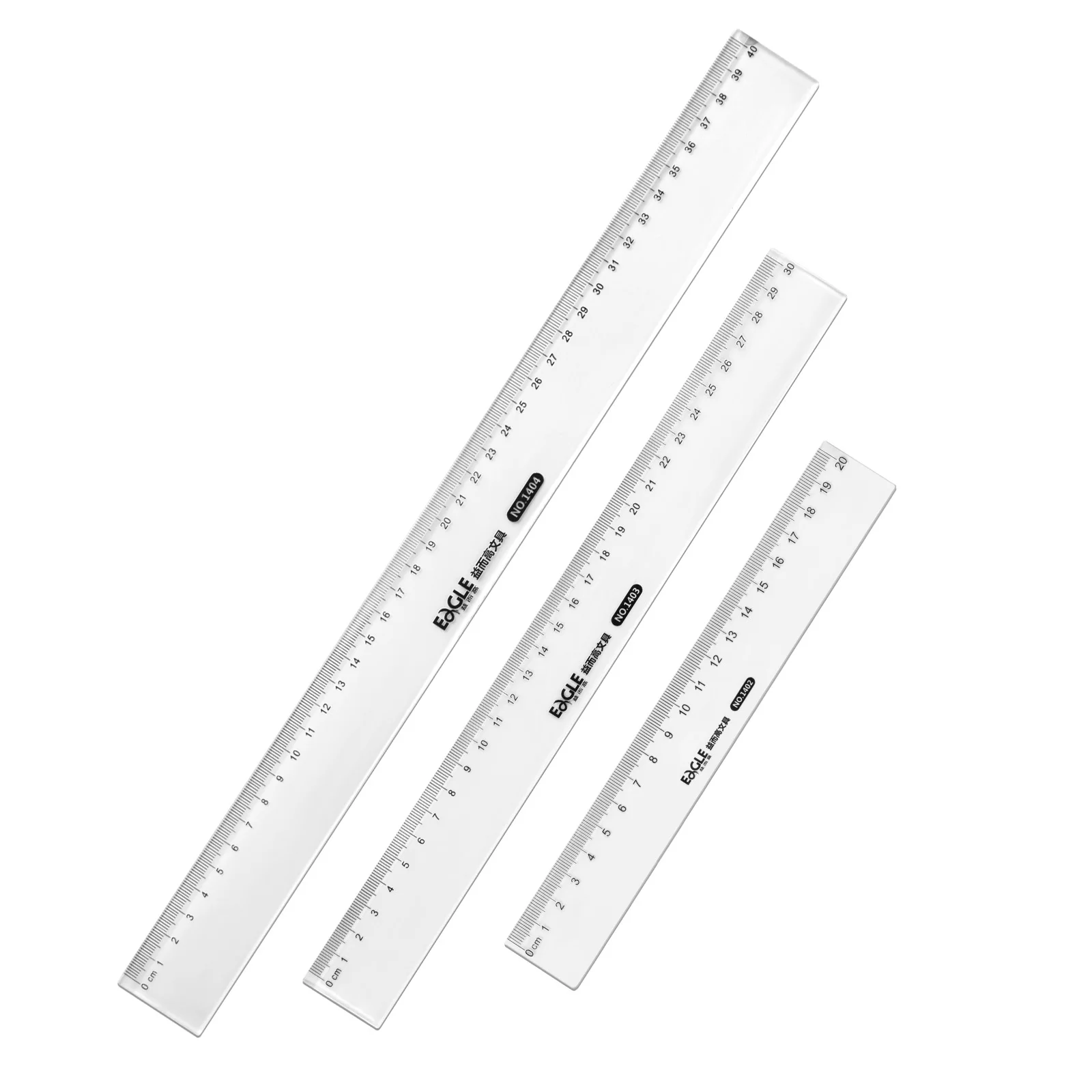 3Pcs Transparent Ruler Set 20/30/40cm, Thin & Strong Shatterproof, for Engineering Drawing, Office, School, Measurement Tools
3Pcs Transparent Ruler Set 20/30/40cm, Thin & Strong Shatterproof, for Engineering Drawing, Office, School, Measurement Tools