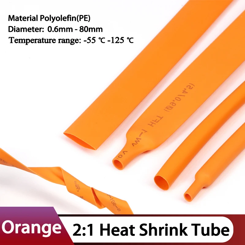 1~10M 2:1 Orange Dia 1mm~50mm Heat Shrink Tube DIY Connection Electrical Wire Wrap Cable Waterproof Insulation Shrinkage Tubing
1~10M 2:1 Orange Dia 1mm~50mm Heat Shrink Tube DIY Connection Electrical Wire Wrap Cable Waterproof Insulation Shrinkage Tubing