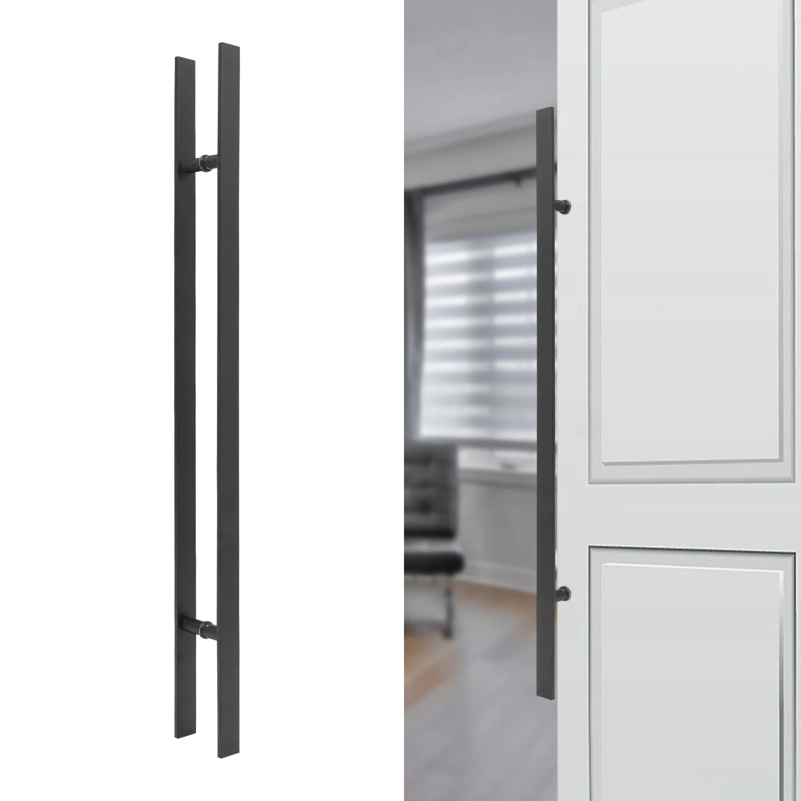 Double Sided Stainless Steel Black Door Handle,47.05x1.6x0.4in H Shape Painting Door Handle Door-Mounte for Wood Doors
Double Sided Stainless Steel Black Door Handle,47.05x1.6x0.4in H Shape Painting Door Handle Door-Mounte for Wood Doors