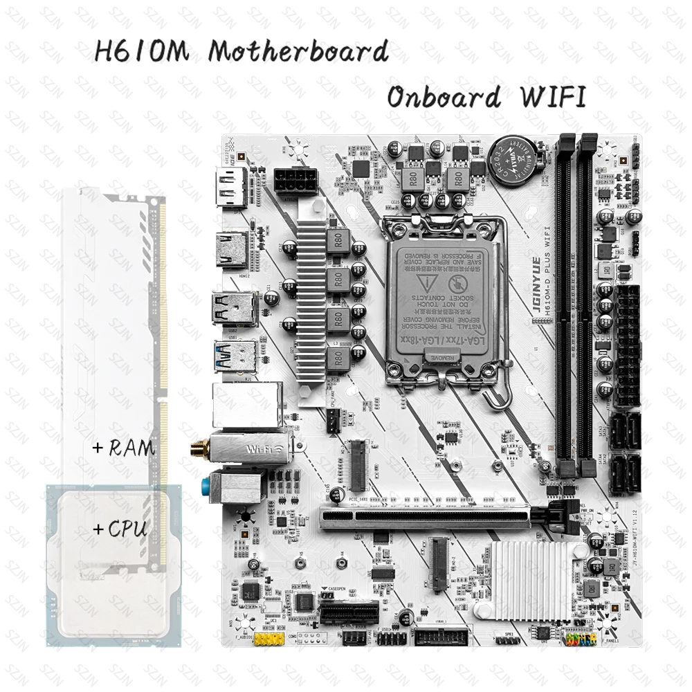Материнская плата JGINYUE H610M, встроенная поддержка WIFI, 12/13/14 процессора Intel DDR4, двухканальная с материнской платой с WIFI 9560NGW
Материнская плата JGINYUE H610M, встроенная поддержка WIFI, 12/13/14 процессора Intel DDR4, двухканальная с материнской платой с WIFI 9560NGW