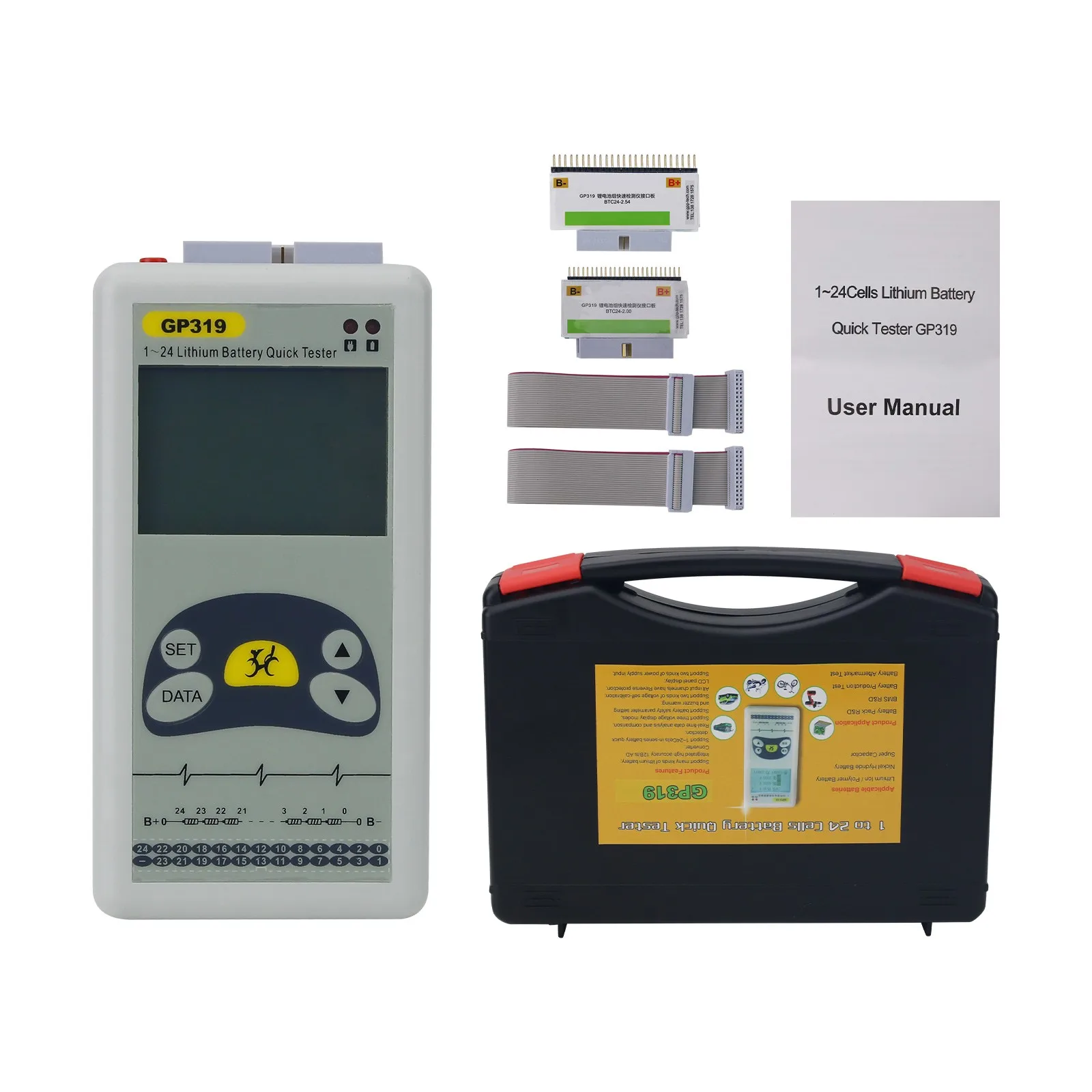 GP319 1-24S Lithium Battery Tester Battery Voltage Tester with Tool Box Enables Quick Measurement
GP319 1-24S Lithium Battery Tester Battery Voltage Tester with Tool Box Enables Quick Measurement