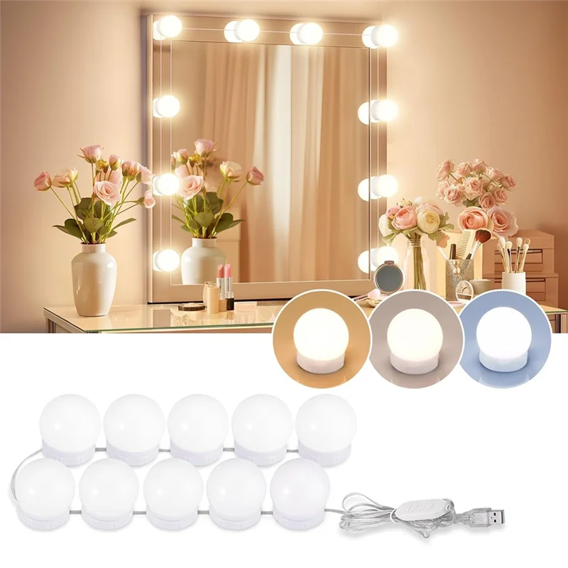 ABUG-14 Dimmable Bulbs LED Vanity Mirror Lights With 10 Brightness Levels Adjustable Vanity Lights For Mirror
ABUG-14 Dimmable Bulbs LED Vanity Mirror Lights With 10 Brightness Levels Adjustable Vanity Lights For Mirror