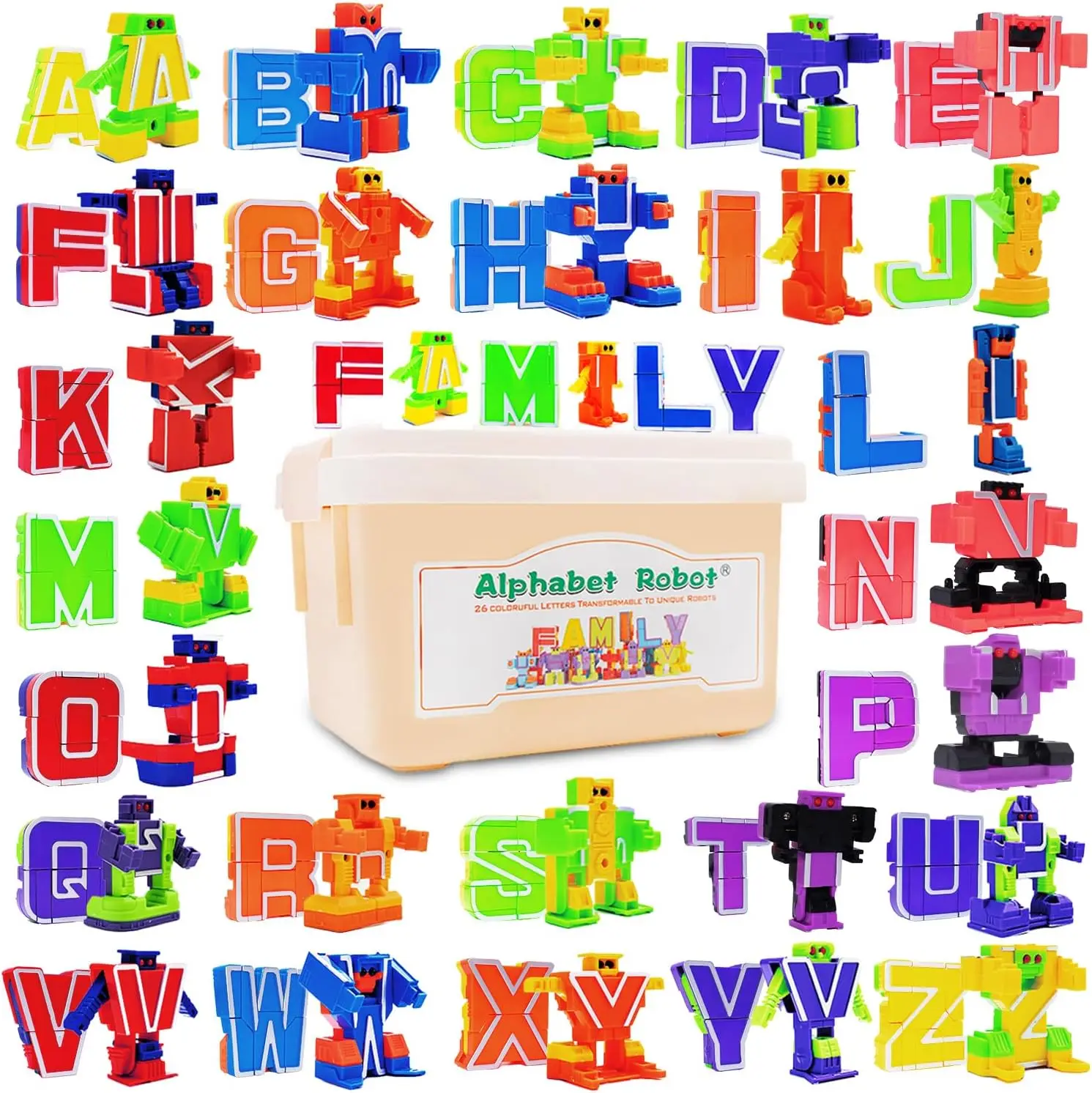 26 Alphabet Robots Toys for Kids, ABC Learning Letters Transform to Robots, Educational Blocks for Toddlers Boys Girls Ages 3-5
26 Alphabet Robots Toys for Kids, ABC Learning Letters Transform to Robots, Educational Blocks for Toddlers Boys Girls Ages 3-5