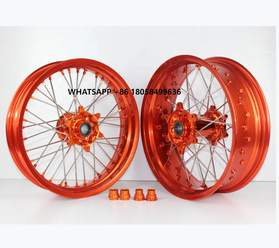 Factory Direct Supply Motocross CNC Aluminum Alloy /EXC /sxf /Stark Varg17 Inch Supermoto Wheel Set
Factory Direct Supply Motocross CNC Aluminum Alloy /EXC /sxf /Stark Varg17 Inch Supermoto Wheel Set