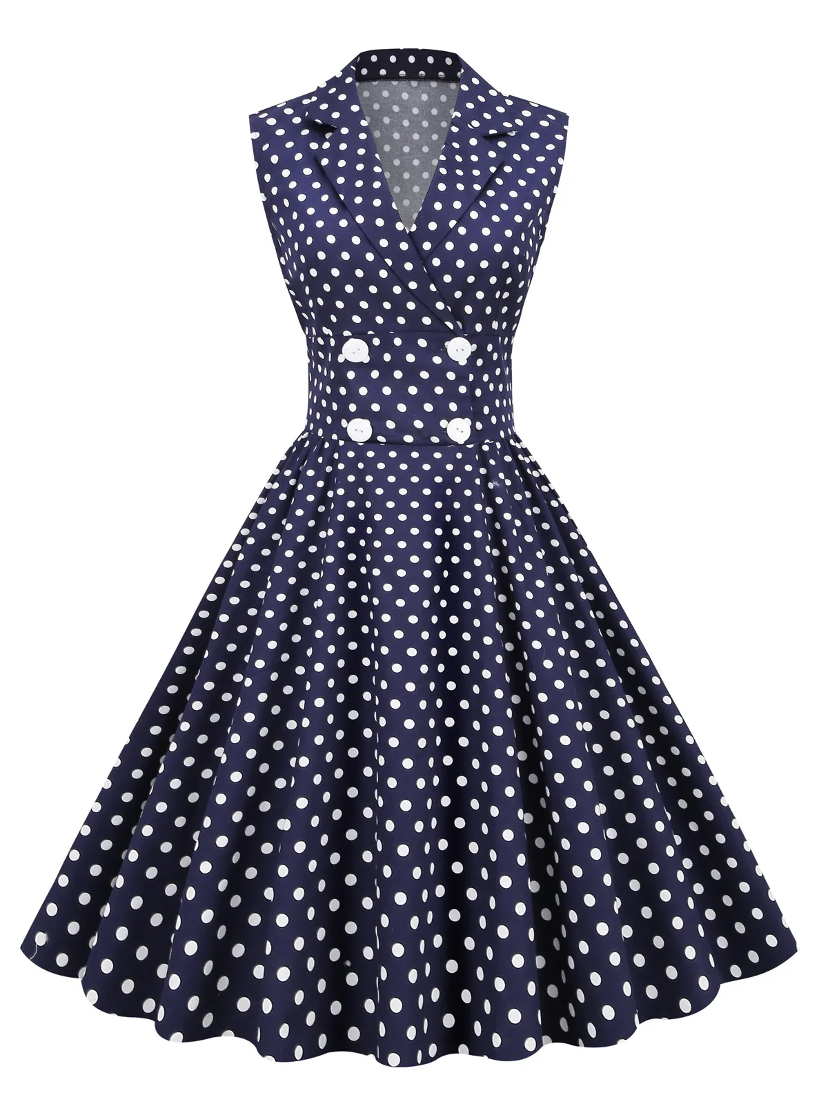 Notched Collar Button High Waist Polka Dot Women Vintage Long Dress Elegant Clothes 50s Pinup Robe A-Line Dresses
Notched Collar Button High Waist Polka Dot Women Vintage Long Dress Elegant Clothes 50s Pinup Robe A-Line Dresses