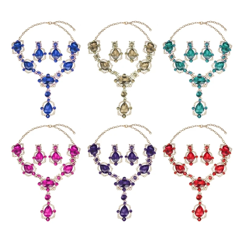 Elegant Crystal Gemstones Necklace And Earrings Set Sparkling Jewelry Set For Formal Occasions Featuring Vintage Designs
Elegant Crystal Gemstones Necklace And Earrings Set Sparkling Jewelry Set For Formal Occasions Featuring Vintage Designs