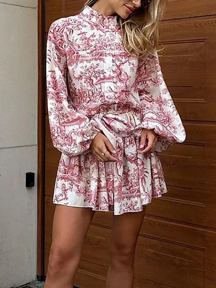 Printed Patchwork Loungewear Mini Dress, Women Spring Summer Long Puff Sleeve Party Dress, New Stand Collar Fashion Ladies Dress
Printed Patchwork Loungewear Mini Dress, Women Spring Summer Long Puff Sleeve Party Dress, New Stand Collar Fashion Ladies Dress