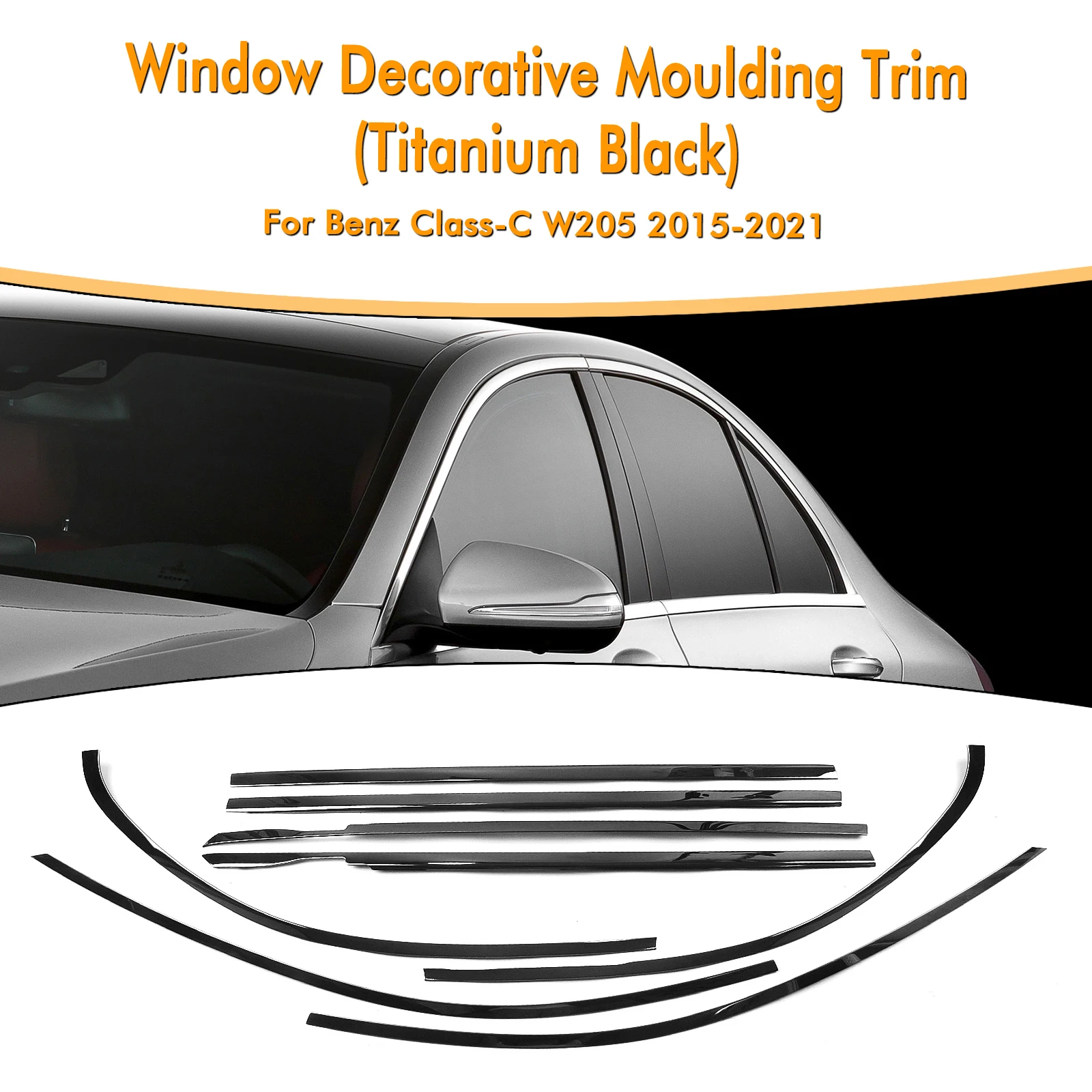 For Mercedes Benz C Class W205 4 Door 2015-21 Exterior Window Trim Strip Titanium Black Door Waterproof Seal Molding Decorative
For Mercedes Benz C Class W205 4 Door 2015-21 Exterior Window Trim Strip Titanium Black Door Waterproof Seal Molding Decorative