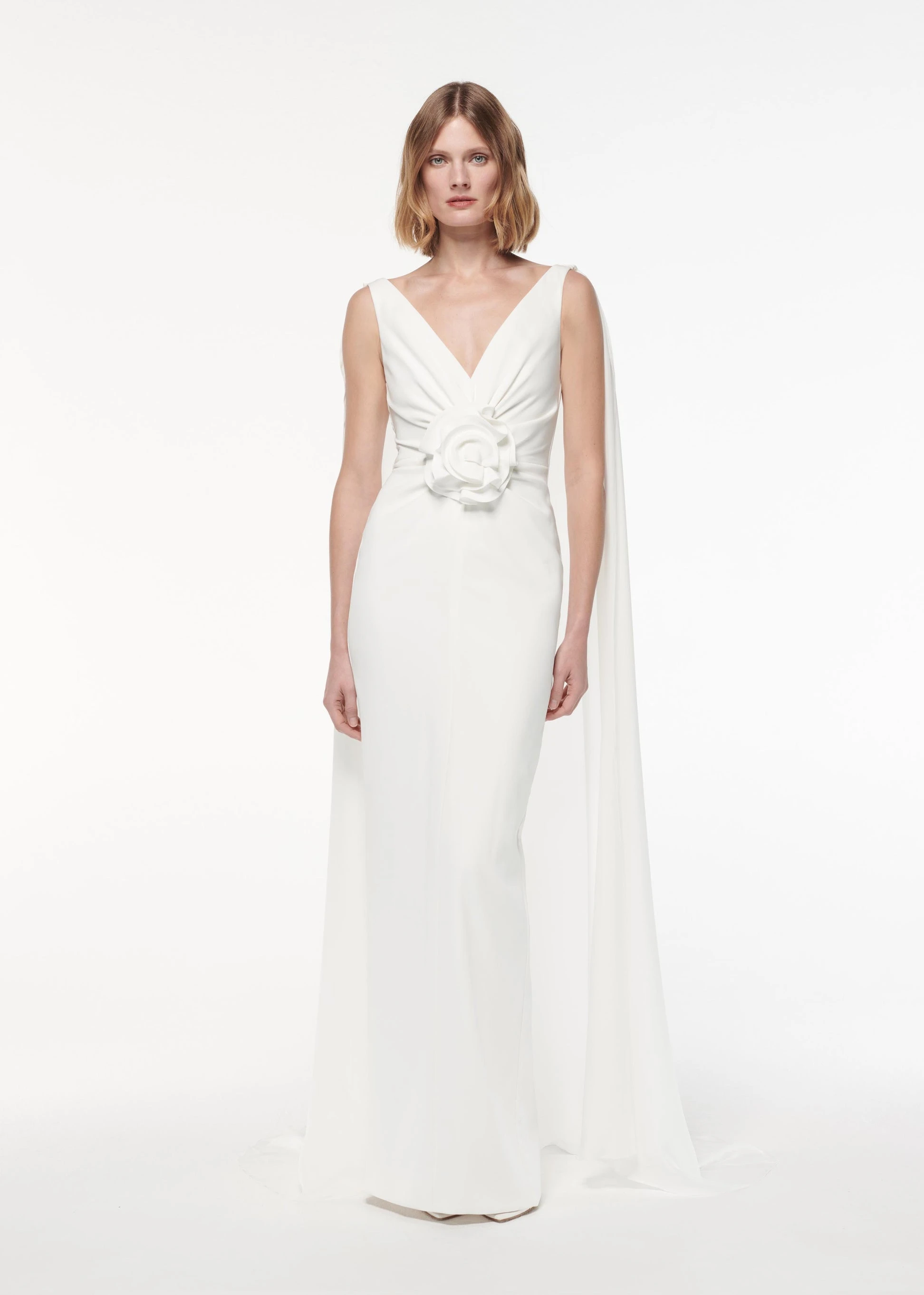 Customized 3D Flower and White Jersey Evening Dress with Sexy Dark V-Neck Cap Sleeve Prom Gowns Classic Mermaid Vestido De Novia
Customized 3D Flower and White Jersey Evening Dress with Sexy Dark V-Neck Cap Sleeve Prom Gowns Classic Mermaid Vestido De Novia