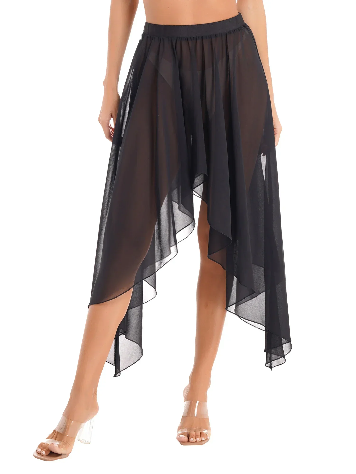 Women Chiffon Belly Dance Skirt Semi See Through Asymmetrical Hem Dance Wear Elastic Waistband Belly Dance Costume
Women Chiffon Belly Dance Skirt Semi See Through Asymmetrical Hem Dance Wear Elastic Waistband Belly Dance Costume