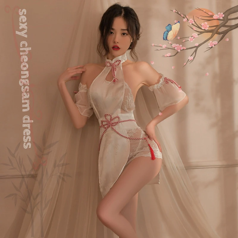 White Tradition Cheongsam Skirt Hollow Lingerie Nightgown Sexy Chinese Qipao Dress Backless High Split Cosplay Costumes Armband
White Tradition Cheongsam Skirt Hollow Lingerie Nightgown Sexy Chinese Qipao Dress Backless High Split Cosplay Costumes Armband