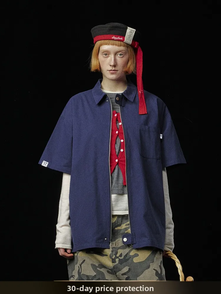 Nted Japanese Sle Retro Color ket Zipper ort Sve irt Men Summer Couple Workwear irt Jaet Loose Fit Yout...
Nted Japanese Sle Retro Color ket Zipper ort Sve irt Men Summer Couple Workwear irt Jaet Loose Fit Yout...