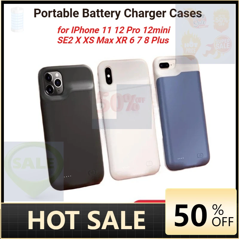 Portable Battery Charger Cases for IPhone 12mini 11 12 Pro Max External Battery Power Bank for IPhone SE2 X XS Max XR 6 7 8 Plus
Portable Battery Charger Cases for IPhone 12mini 11 12 Pro Max External Battery Power Bank for IPhone SE2 X XS Max XR 6 7 8 Plus