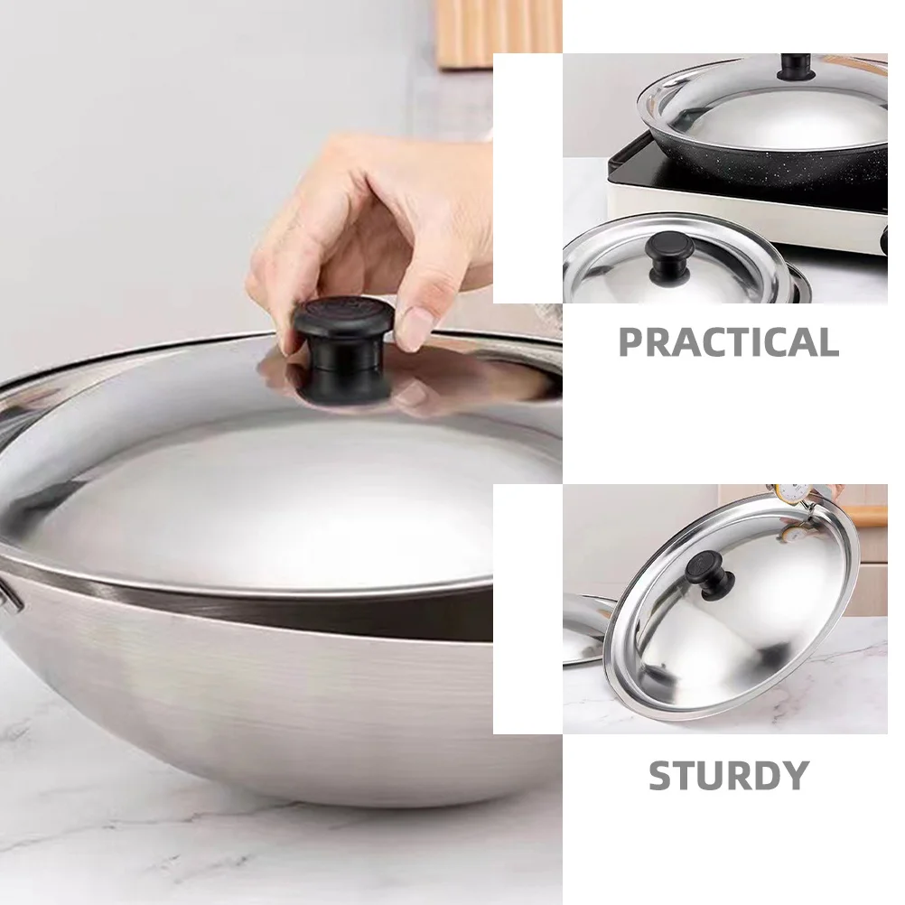 Universal Stainless Steel Pot Lid Large Size Replacement Pan Skillet Lid with Bakelite Knob Kitchen Cooking Accessory 
Universal Stainless Steel Pot Lid Large Size Replacement Pan Skillet Lid with Bakelite Knob Kitchen Cooking Accessory