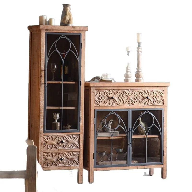 Industrial style retro carved solid wood glass room cabinet aisle locker partition bed and breakfast hotel wall entrance
Industrial style retro carved solid wood glass room cabinet aisle locker partition bed and breakfast hotel wall entrance