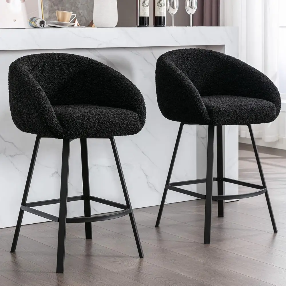 Swivel Counter Height Stools Set of 2, Modern Bar Stools for Kitchen Island, 26 Black Sherpa Kitchen Counter Height Chairs with
Swivel Counter Height Stools Set of 2, Modern Bar Stools for Kitchen Island, 26 Black Sherpa Kitchen Counter Height Chairs with
