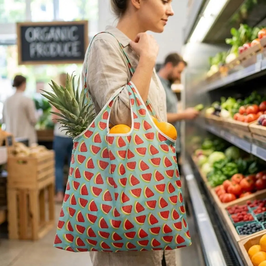 Portable Shopping Pack Summer Watermelon Tote Foldable Grocery Bag Lightweight Shopping Carrier Reusable Pocket Hand Satchel
Portable Shopping Pack Summer Watermelon Tote Foldable Grocery Bag Lightweight Shopping Carrier Reusable Pocket Hand Satchel