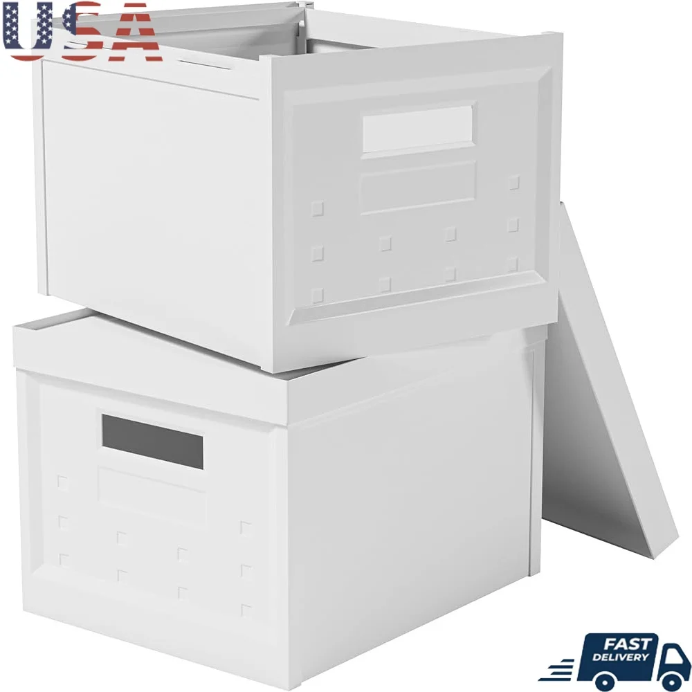 Collapsible Stackable Storage Bins with Lids 2-Pack Durable Plastic Organizers Documents Clothes Toys Space-Saving Portable
Collapsible Stackable Storage Bins with Lids 2-Pack Durable Plastic Organizers Documents Clothes Toys Space-Saving Portable