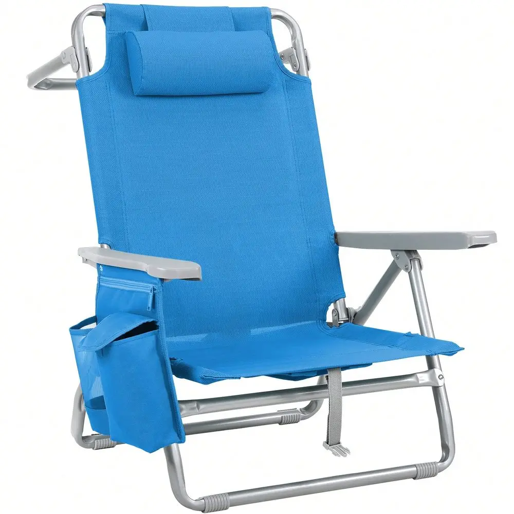 Wide 25 Low Backpack Beach Chair For Adults W 5Position Lay Flat Headrest, Folding Reclining Beach Chair W Storage Bag, Cooler
Wide 25 Low Backpack Beach Chair For Adults W 5Position Lay Flat Headrest, Folding Reclining Beach Chair W Storage Bag, Cooler